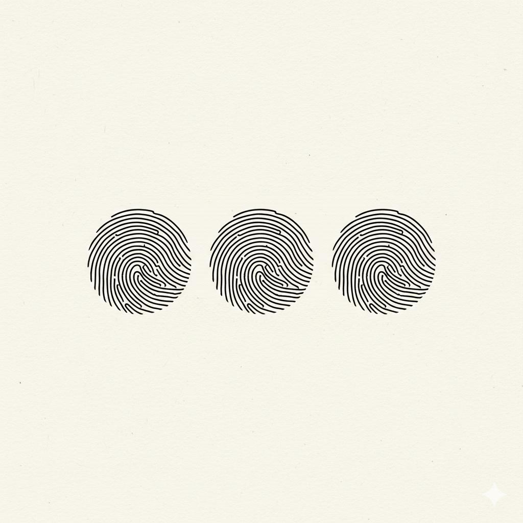 Three distinct fingerprints